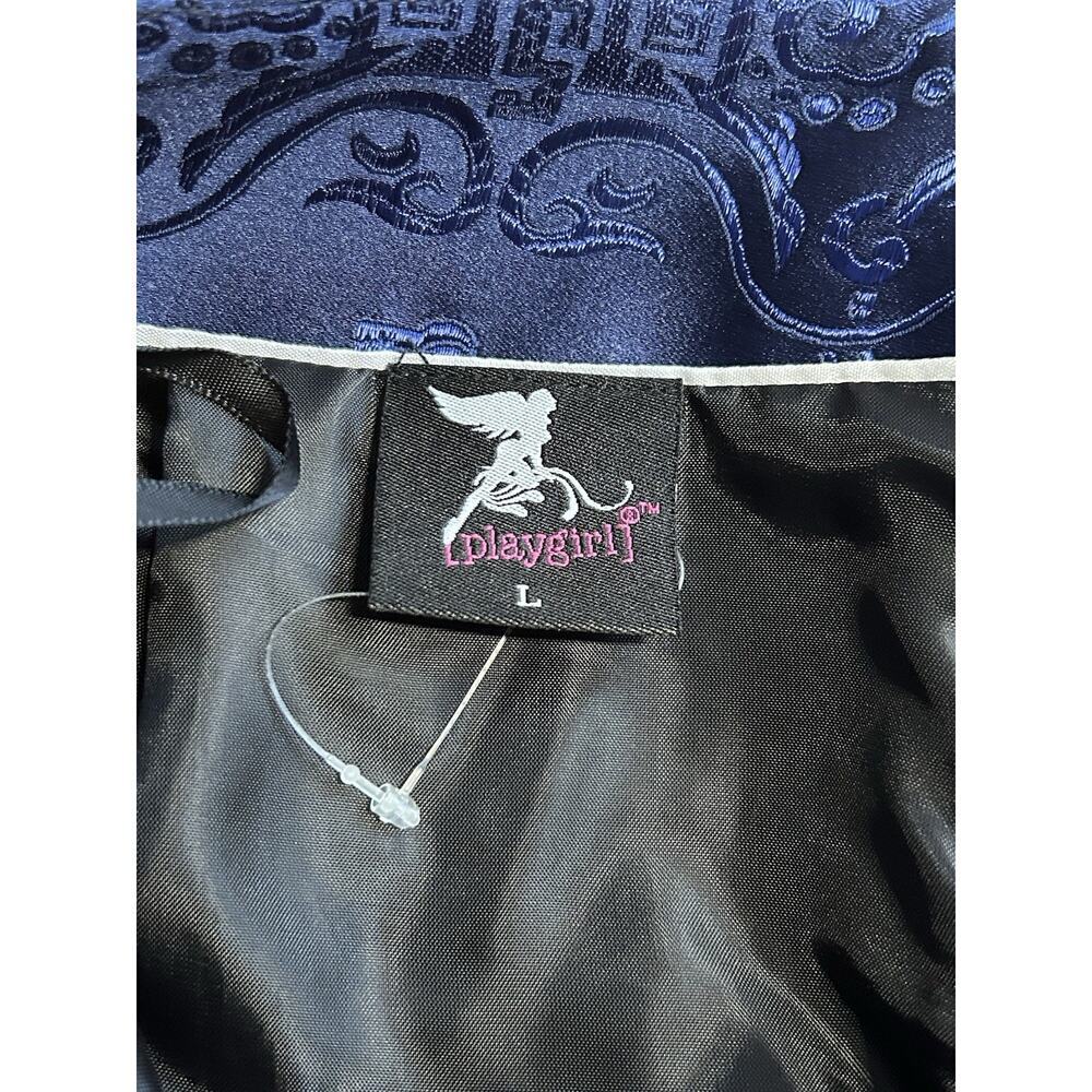 True Corset Playgirl Royal Blue Brocade Pencil Skirt Coquette Bodycon Women’s L - Picture 7 of 9
